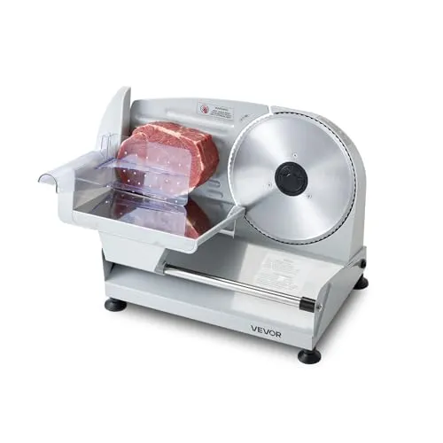 VEVOR Fleischschneidemaschine 200 W – Elektrischer Allesschneider mit 190-mm-Edelstahlklinge
