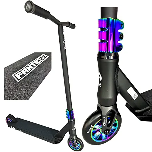 Chilli Pro Reaper Stunt-Scooter LTD F26 Schwarz-neochrom - Roller / Kickboards - Perfekter Einsteiger Scooter mit akkuratem Street Setup und XXL T-Bar, ideal für Stunt-Performances.
