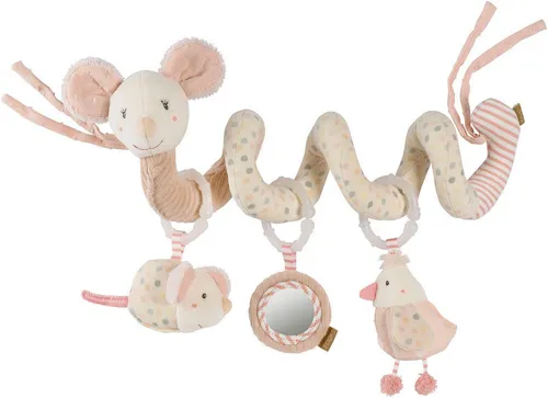 Fehn Greifspielzeug feehnLAND, Activity-Spirale Maus - Greiflinge für Babys ab Geburt – fördert Greifen, Tastsinn & Motorik mit Knisterpapier, Spiegel und Rassel. Ideal für zuhause & unterwegs, ein echter Hingucker!