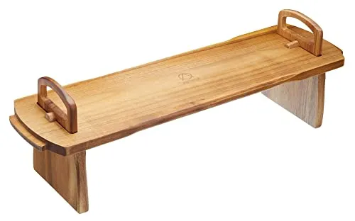 Artesa Serviertablett aus Holz, rustikales Akaziendesign, flach zusammenklappbar, 52 x 15 x 17 cm