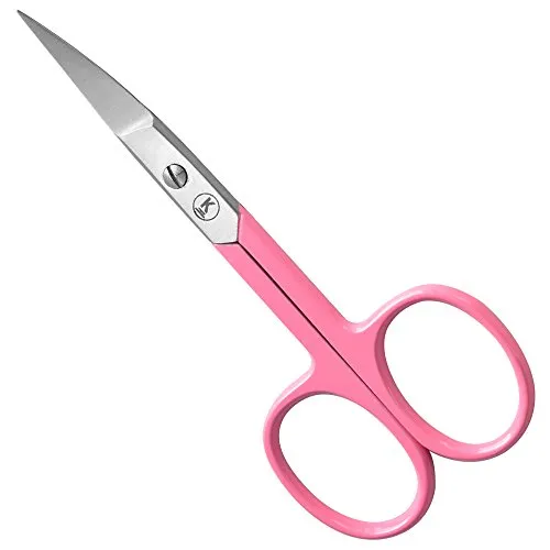 K-Pro Nagelschere für Rechtshänder – gebogene, scharfe Schneide aus Edelstahl – 10,4 cm Maniküre Schere für Fingernägel – robust, langlebig, ideal für Reise, Haushalt, Kinder, Damen & Herren Rosa