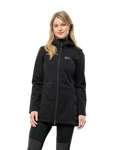 Jack Wolfskin Softshellmantel Windhain Coat – Damenwinddicht und atmungsaktiv - Funktionsjacken, ideal für milde Winter und Übergangszeiten mit TEXASHIELD PRO Material für optimalen Komfort und Schutz bei Wind und leichtem Regen.