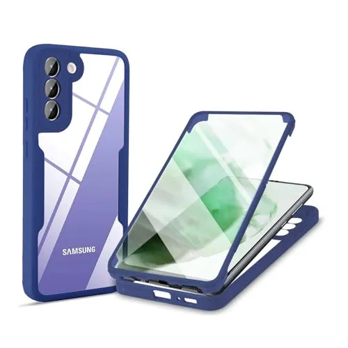 Grad Hülle Kompatibel mit Samsung Galaxy S22+ | Handyhülle mit eingebautem Displayschutz für Galaxy S22+ | Blau 360