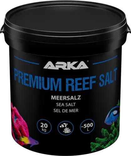 ARKA Premium Reef Salt Meersalz 20kg - Wassertests & -aufbereitung, hochwertiges Meersalz für optimale Wasserqualität in Meeresaquarien, hergestellt in Frankreich.
