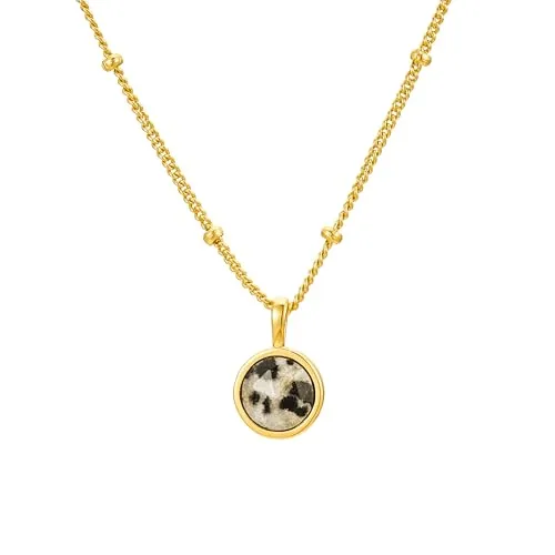 Brandlinger ® Halskette Damen Silber 925 - Vergoldet mit 18 Karat Gold - Ketten für Damen, handgefertigte Edelstein Halskette mit nickelfreier Vergoldung, verstellbare Länge von 45-50cm, perfekt als Geschenk für besondere Anlässe.