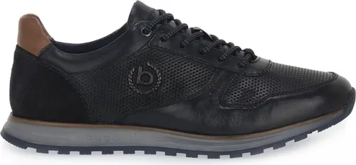 Bugatti Sneaker Cirino (Leder) 2024 navyblau Herren Größe 43 - Modische Sneaker aus 100% Leder mit einzigartigem Material-Mix und zweifarbigen Schnürsenkeln für höchsten Tragekomfort und markanten Look.
