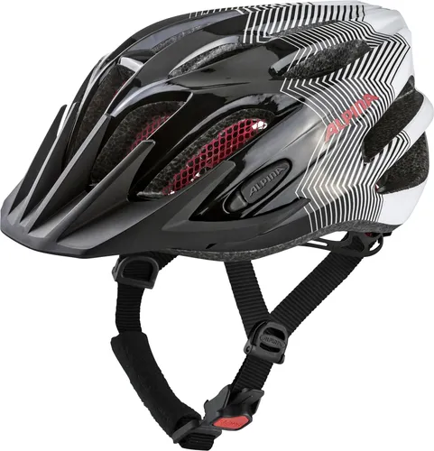 FB Jr. 2.0 Fahrradhelm in Schwarz-Weiß-Rot 50-55 cm - Leichter Junior Fahrradhelm mit 18 Lüftungsöffnungen für optimale Belüftung, ideal für Sicherheit beim Radfahren. Größe 50-55 cm, nur 240 g!