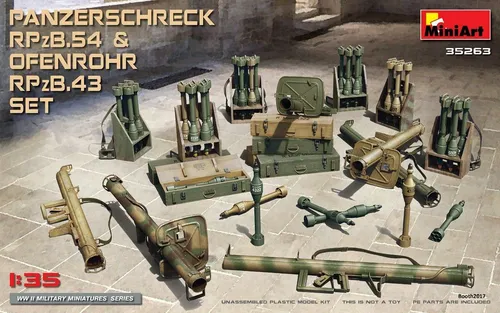 Mini Art 35263 1:35 Panzersch.RPzB.54 Ofenr.RPzB.43 Set - detaillierter Modellbausatz für Panzerliebhaber, ideal für kreatives Basteln und individuelles Gestalten