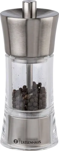 Zassenhaus 35285 Aachen Pfeffermühle 14cm - Küchenhelfer mit original Zassenhaus-Mahlwerk aus Hochleistungs-Keramik, 6-fach einstellbar für perfekten Mahlgrad von pulverfein bis grob.