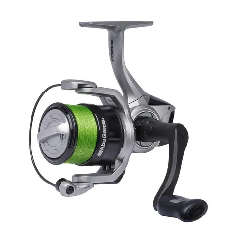 ABU GARCIA Max X Spinning Reel 4000 mit geflochtener Schnur - Angelrollen für Süßwasserangeln, mit Aluminiumspule und 4+1 Kugellagern, ideal für präzises Fischen und hohe Schnurkapazität.