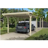 Skan Holz Flachdach-Einzelcarport Emsland 354 cm x 846 cm - Carport aus stabiler Leimholz-Konstruktion mit optimalem Schutz vor Witterungseinflüssen, ideal für die Unterstellung Ihres Fahrzeugs.
