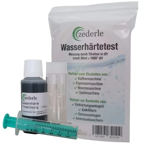 zederle Wasserhärte Test Set 1x 30 ml (entspricht 1000 Tropfen) – sehr ergiebig 40-500 Messungen