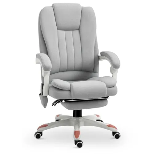 Vinsetto Massage Bürostuhl - 2 in 1 Massage Sessel für Büro und Gaming - Bürostuhl mit 8-Punkte-Vibrationsmassage für Entspannung während der Arbeit. Ergonomisch, neigbar bis 130 Grad und flexibel einstellbar für maximalen Komfort.