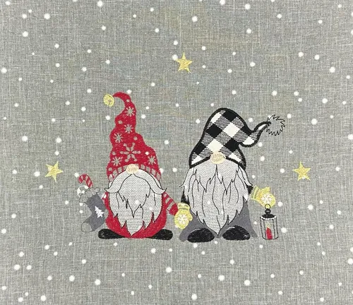 texpot Kissenhülle Stickerei Wichtel Winter Weihnachten Dekokissen Sofakissen, (1 Stück)