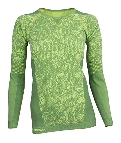 STARK SOUL Damen Seamless Funktionsunterwäsche, Thermo Unterwäsche, Langarm Shirt, Grün, Gr. S/M