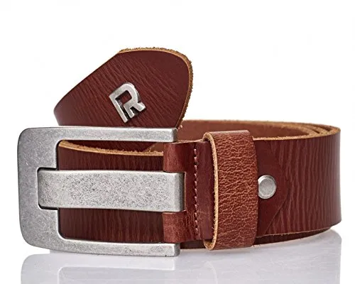 Redbridge Klassischer Echtleder Gürtel für Herren in Braun - Hochwertiger Ledergürtel aus strapazierfähigem Echtleder, ideal für jeden Anlass. Die markante Schnalle und die Anpassungsfähigkeit machen ihn zum perfekten Begleiter für Jeans und Anzüge.