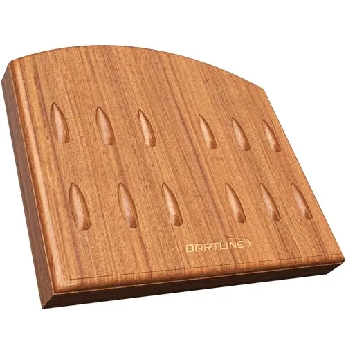 DARTLINE Dartpfeile Halterung aus Holz für 12 Pfeile | Wandmontage | Massivholz in Naturbraun 22x19 cm