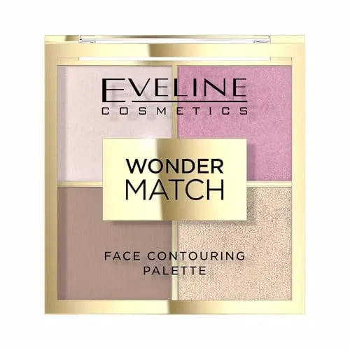 Eveline Cosmetics Wonder Match Multifunktionale Vegane Gesichtspalette mit Bronzer, Rouge, Highlighter & Fixierpuder – Mit Schokoladenduft