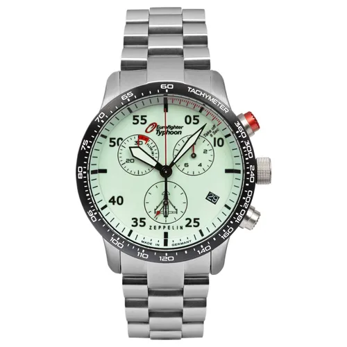Zeppelin Analog mid-34111 Armbanduhr - Elegante Armbanduhr für Herren, Modell 7298M-5 Eurofighter Typhoon, 43 mm, mit 10 ATM Wasserdichtigkeit und praktischem Kalender.