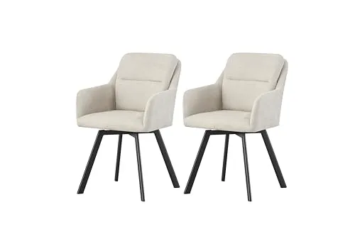 Produktbild Mid.you Stuhl-Set, Creme, 360° drehbar, Textil, FSC 100%