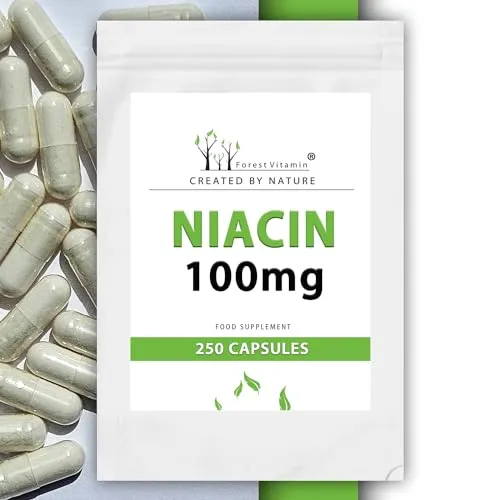 Niacin 100mg - 250 Kapseln - Vitamin B3 - Nicotinsäure - Flush - Forest Vitamin