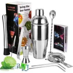 7-teiliges Set Cocktail Set aus Edelstahl – Hochwertiges Cocktail Shaker Set