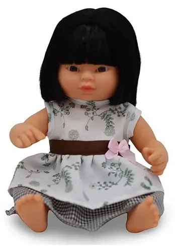 Die Puppenfabrik Babypuppe 30 cm Mädchen mit Kleidung Emma