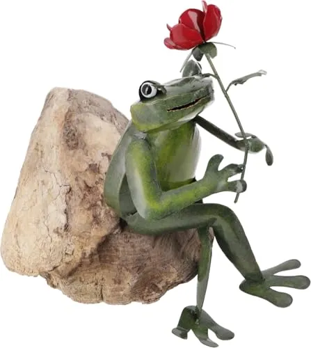 GURU SHOP Deko Frosch aus Metall, Kantenhocker in grün von Guru-Shop