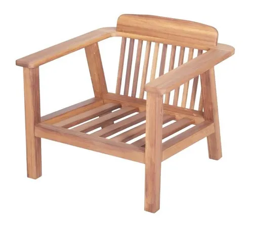 Naturholzstuhl für Balkon und Garten - Moderner Gartenstuhl aus hochwertigem Holz, ideal für entspannte Momente im Freien. Mit einer komfortablen Sitzhöhe von 42 cm und einem stilvollen Design fügt er sich perfekt in jede Umgebung ein.
