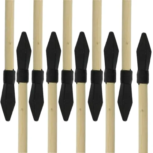 FLITZEBOGEN 10er Pack Holzpfeile 45 cm - Bambus Ersatzpfeile mit Gummispitze/Saugnapf für Bogen Kinderpfeil, Holzpfeil Set, Bogenpfeile für Anfänger