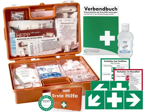 WM-Teamsport Erste-Hilfe-Koffer DIN 13157 mit Hygiene-Gel - Praktischer Erste-Hilfe-Koffer für den Einsatz im Sport. Enthält Hygiene-Gel und wichtige Utensilien für die schnelle Versorgung. Ideal für Teamsportarten.