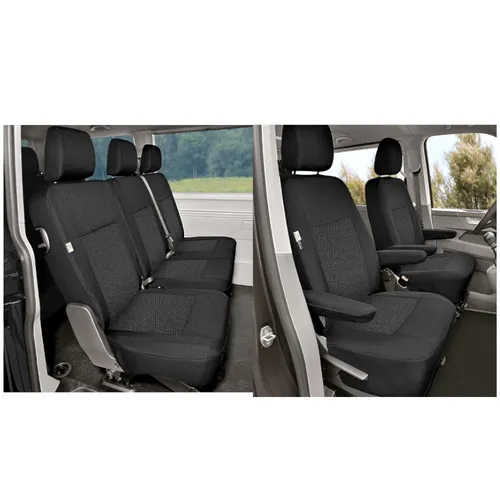 Sitzbezüge VW Crafter ab 2016 MAN TGE ab 2017 5-Sitzer Maßgeschneidert Schwarz