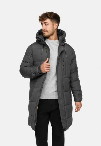 Indicode Herren INStuds Parka mit Kapuze | Gefütterter Mantel für Männer Dk Grey, XXL - Stylischer gefütterter Parka mit Druckknöpfen und Reißverschluss für optimalen Halt. Hochabschließender Kragen schützt vor Kälte. Regular Fit, ideal für moderne Looks. Umweltschonende Verpackung inklusive!