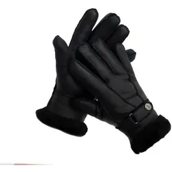 Reissner Lammfelle Lederhandschuhe Finger Handschuhe Nappaleder gefüttert echtes Lammfell (2-St) schwarz 9