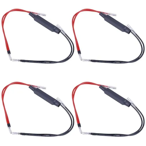 Kinstecks 4 Stück 12V Motorrad Widerstand Blinker Kontrollwiderstand Adapter Blitz Fix Fehler LED für Motorrad 10 Ohm