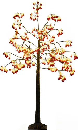 Künstlicher Weihnachtsbaum 150 cm mit LED-Lichtern und rotem Schmuck