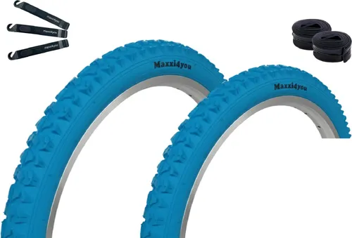 Maxxi4you 2 x Fahrradreifen HY-A109 in Blau 57-559 (26