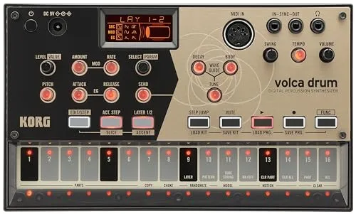 KORG volca drum - Digital Percussion Synthesizer, ultrakompakt mit 6-teiliger DSP Engine für kreative Beats und Sounds