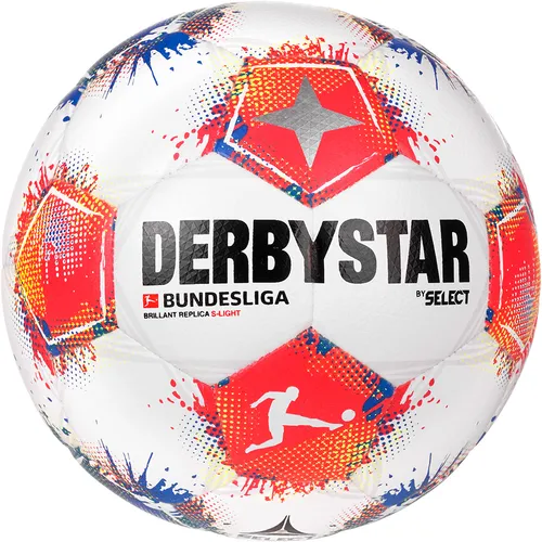 Derbystar Bundesliga Brillant Replica S-Light v25 Gr.4 - Freizeitbälle für Fußball, ideal für E- und F-Jugend, weicher Ballkontakt und reduziertes Gewicht für optimalen Spielspaß.