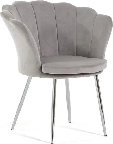 Produktbild Gepolsterter Sessel mit Muschel-Rückenlehne aus Samt – Eleganter Komfort für Wohnzimmer und Schlafzimmer