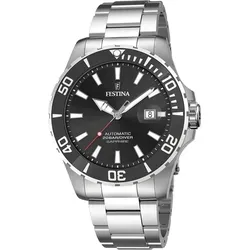 Festina F20531/4 Automatik Uhr für Herren - Elegante Armbanduhr aus Edelstahl mit schwarzem Zifferblatt, 20 ATM wasserdicht und ideal für den modernen Mann. Perfekte Mischung aus Stil und Funktionalität.