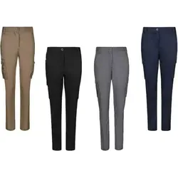 VELILLA Stretch-Hose für Damen, Schwarz, Größe 50 - Damen-Hosen mit Slim Fit und elastischem Bund, ausgestattet mit sechs praktischen Taschen für optimalen Stauraum und hohen Tragekomfort.