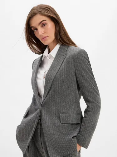 s.Oliver BLACK LABEL Jackenblazer grau 42 - Eleganter Indoor-Blazer für Business-Mode, aus hochwertigem Materialmix für optimalen Tragekomfort und stilvolles Auftreten.