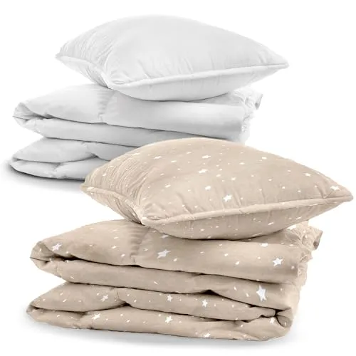 Kinderbettwäsche Baby Bettwäsche 100x135cm aus Baumwolle - Kinder Set von Duvet Cover und Kissenbezug 40x60 cm mit Bettdecke und Kissen für Kleinkind Junge und Mädchen Babybettwäsche Oeko-Tex