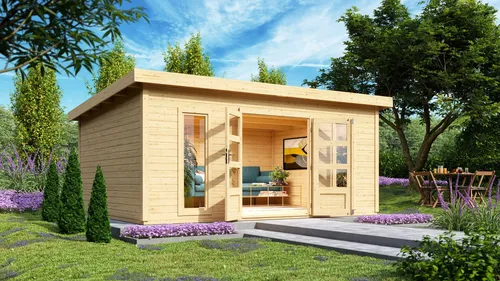 Karibu Gartenhaus Karibu Gartenhaus Northeim, 38 mm, 528 x 393 cm, Typ 6, natur, ohne Anbau