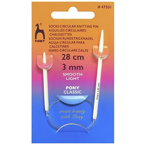 Pony Sock Rundstricknadeln, fixiert, 28 cm x 3,00 mm