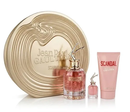 Jean Paul Gaultier Scandal Eau de Parfum Geschenkset 80ml - Elegantes Geschenkset mit 80ml Eau de Parfum, 6,5ml Spray und 75ml Body Lotion. Ideal für besondere Anlässe und Liebhaber von einzigartigen Düften.
