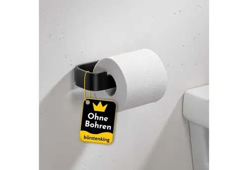 Bürstenking Toilettenpapierhalter ohne Bohren, Selbstklebender Klopapierhalter, WC-Rollenhalter, 3M-Kleber