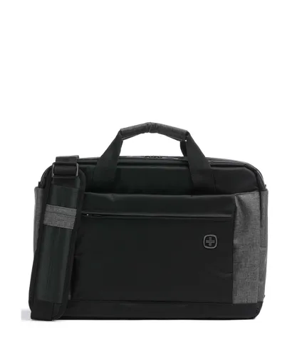 WENGER Laptoptasche Underground Schwarz Grau 601057 - Leichte 16 Zoll Laptoptasche, strapazierfähig mit verstellbarem Schultergurt für sicheren Transport