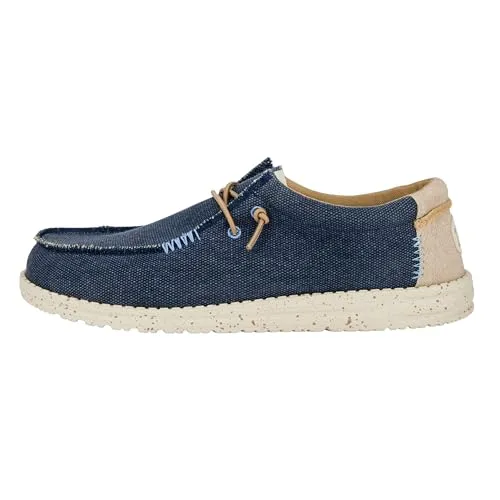 HEYDUDE Wally Coastline Jute Herren - Slip on Mokassin, Navy, Größe 42 - Slipper & Mokassins für Herren, gefertigt aus 51% recycelten Materialien für umweltbewussten Komfort und ideal für aktive Tage am Hafen.